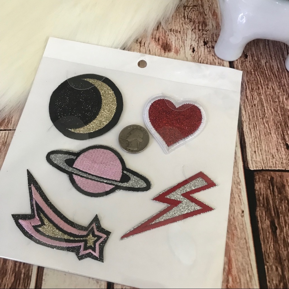 Iron On Patches Planet Shooting Star NWT - Picture 4 of 4